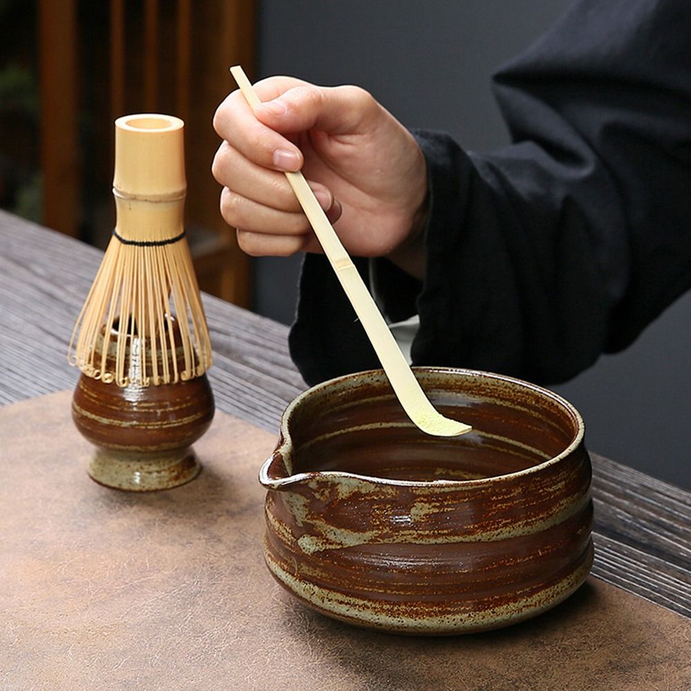 4 pezzi nuovo set da tè matcha - Bamboo Whisk Chasen recensione e prezzo